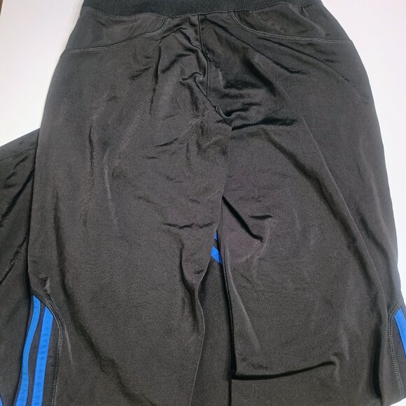 Adidas Women XS Black Blue 3-Stripes Track Pants Essentials Tricot Joggers - Picture 5 of 6